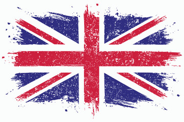 Grunge Style Union Jack Flag Illustration. Distressed United Kingdom Flag Art