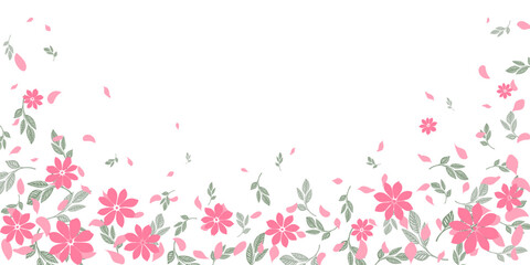 Flowers and leaf frame background pastel color, botanical decorative elements