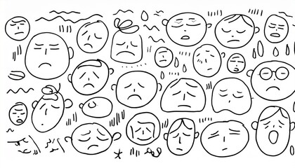 Various emotions expressed with sharp lines