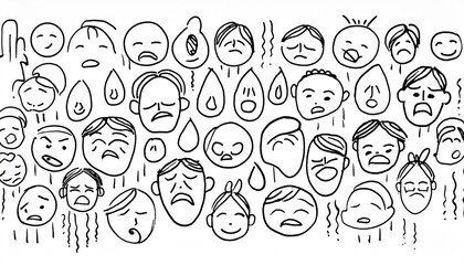 Various emotions expressed with sharp lines