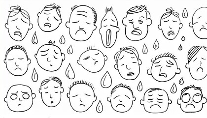 Various emotions expressed with sharp lines