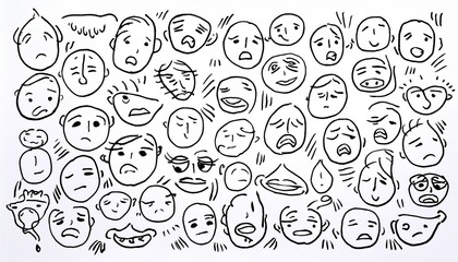 Various emotions expressed with sharp lines