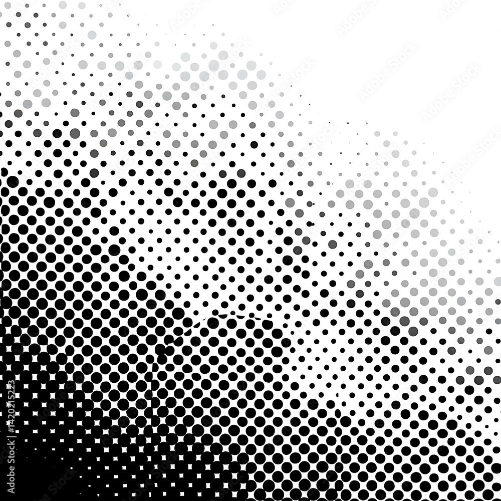 Poster monochrome halftone dots gradient texture background pattern for vintage and retro style design.
