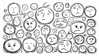 Various emotions expressed with sharp lines