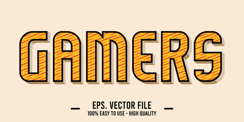 typography GAMERS word art illustration, editable text effect