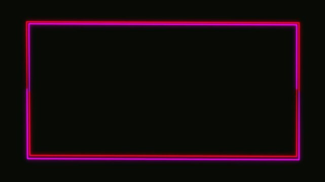 facecam Neon overlay loop. Animated facecam or webcam colorful light. Modern facecam or webcam overlay streaming on transparent background or alpha