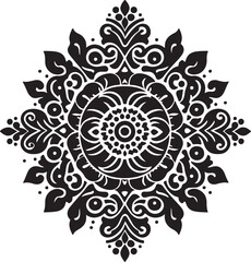 simple Chameli mandala design silhouette vector style with white background