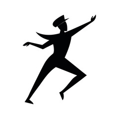 Black Dancing Vector Silhouette Art