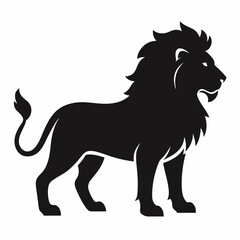 new style lion silhouette animals vector icon on white background