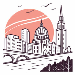 vector illustration of paris city