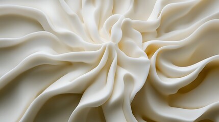 Fototapeta premium Whipped cream swirl texture close-up