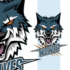illustration vector logo design of wolves mascot for esport team, and sport team