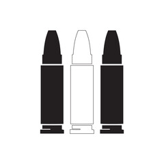 Minimalist Bullet Illustration – Black & White