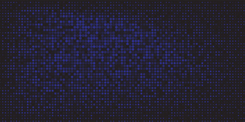 Vector abstract dark blue dotted background with dimensional perspective, technology and science theme, big data flow, geometric 3D design.