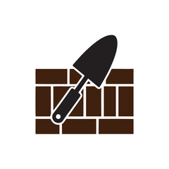 Trowel and Brick Vector Symbol