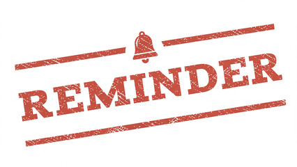 Reminder Red Stamp with bell