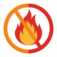 new style no fire or stop fire sign and symbols vector icon with white background