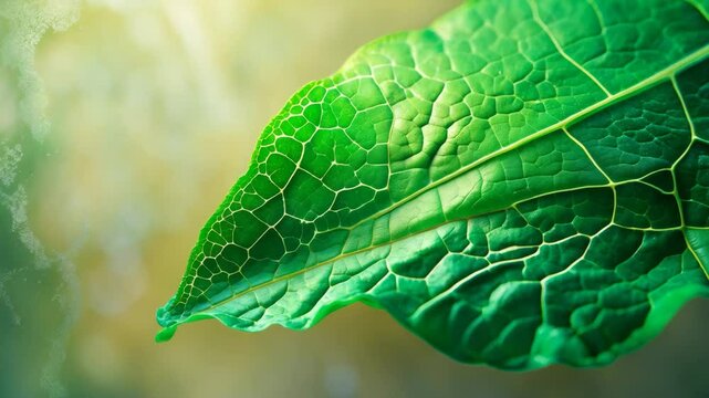 Macro videograph of leaf texture and vein patterns