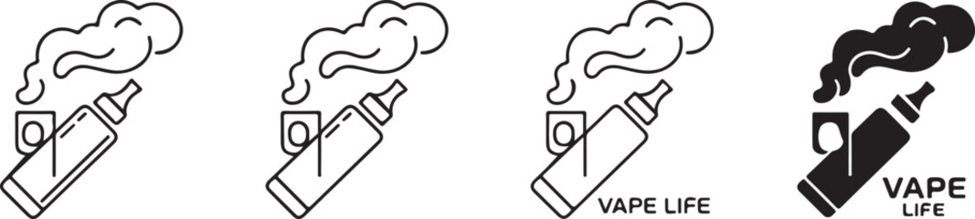 Vape Life Four Stylish Vape Pen Illustrations