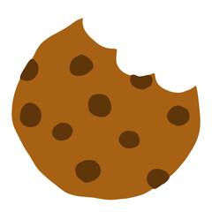 Half bitten chocolate chip cookie