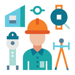 Civil Engineering Icons Surveying Soil Test