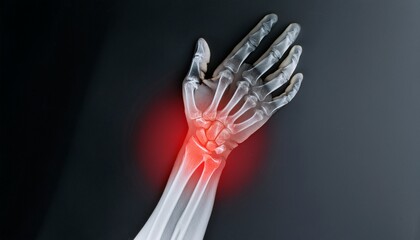 X-ray with signs of redness in the wrist bones