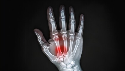 Fototapeta premium X-ray with signs of redness in the wrist bones