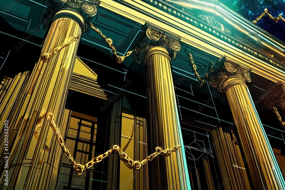 Poster a financial institution implements a blockchain-based system for tracking transactions but when a gl
