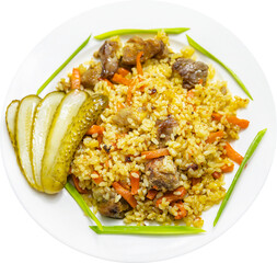 pilaf with meat and vegetables