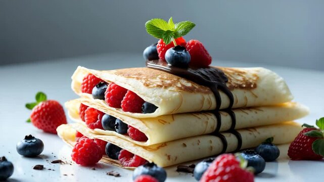Crepes served with Berries.