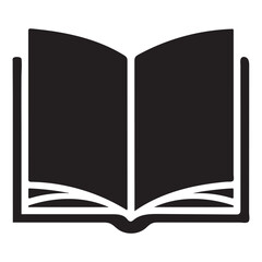 Opened Book With Clipart Silhouette And Beautiful Open Logo Style Object For Education or literature is Shown isolated