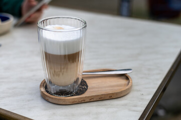 Cup of Hot Latte Coffee on a Cozy Table