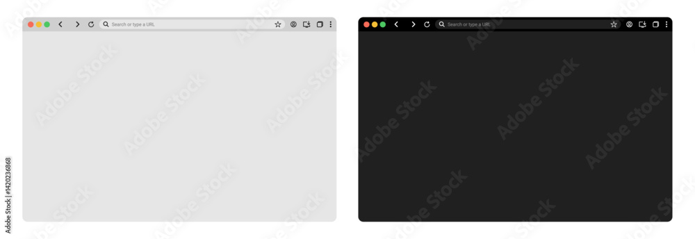 Fototapete browser window website ui mockup template with frames for pc, laptop, tablet, and mobile. includes l