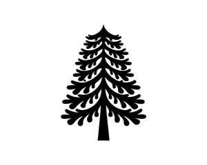 creative details Evergreen tree icon Vector Illustration  