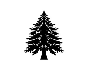 creative details Evergreen tree icon Vector Illustration  