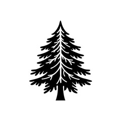Obraz premium creative details Evergreen tree icon Vector Illustration 