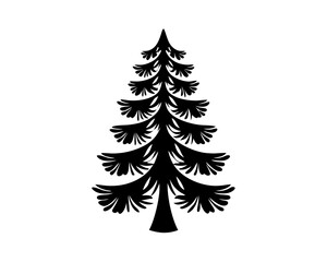 creative details Evergreen tree icon Vector Illustration  