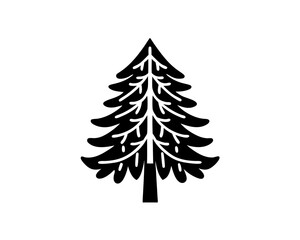 creative details Evergreen tree icon Vector Illustration  