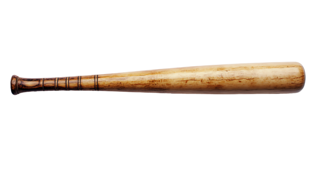 wooden baseball bat on transparent background PNG