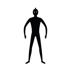 Standing Full Body Silhouette Vector Art