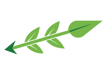 Fototapeta premium arrow-made-of-leaves-pointing-forward-on-white
