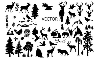 Hand drawn vintage antlers, feathers, arrows. decorative vector design set. Rustic animal, bundle, elk, deer, fox, bird. Hipster logo design element. vector tree rings