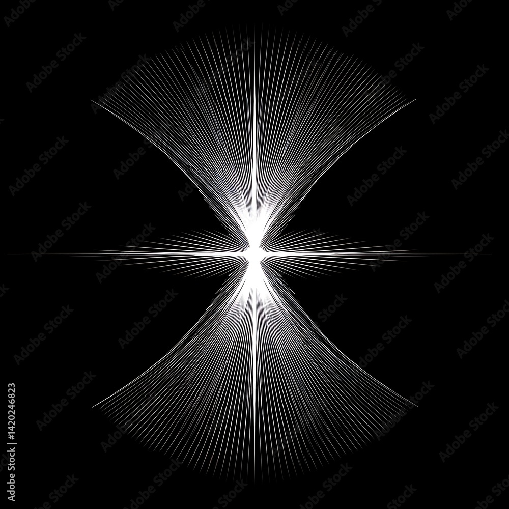 Poster radiant symmetry abstract composition of converging lines on dark background mesmerizing graphic art