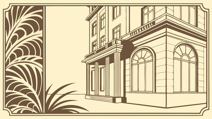 vector illustration of old building