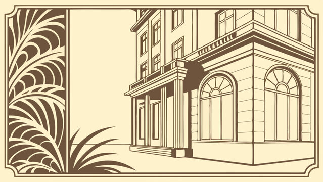 vector illustration of old building