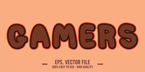 typography GAMERS word art illustration, editable text effect