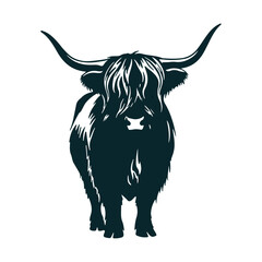Highland Cow silhouette 01