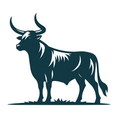 Simple Longhorn Cow silhouette 01
