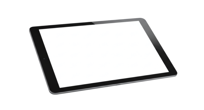 Blank digital tablet mockup template for presentation and app interface display isolated on transparent background