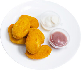 chicken nuggets with sauces